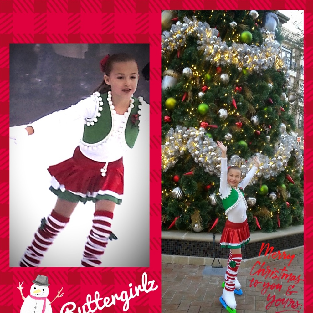 *SOLD*Christmas Skating Costume Custom made